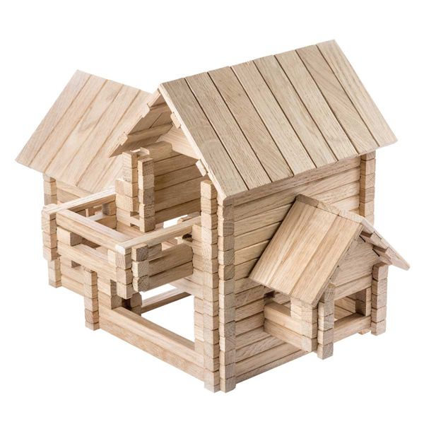 Конструктор дерев'яний для дітей Котедж 4в1 206 дет. 900323 фото