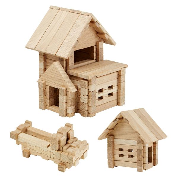 Конструктор дерев'яний для дітей Будиночок з гаражем 75 дет. 900118 фото