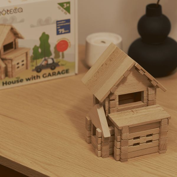Конструктор дерев'яний Будиночок з гаражем 75 дет. 900118 фото